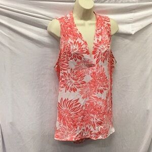Vince Camuto Pink Floral Sleeveless Top.